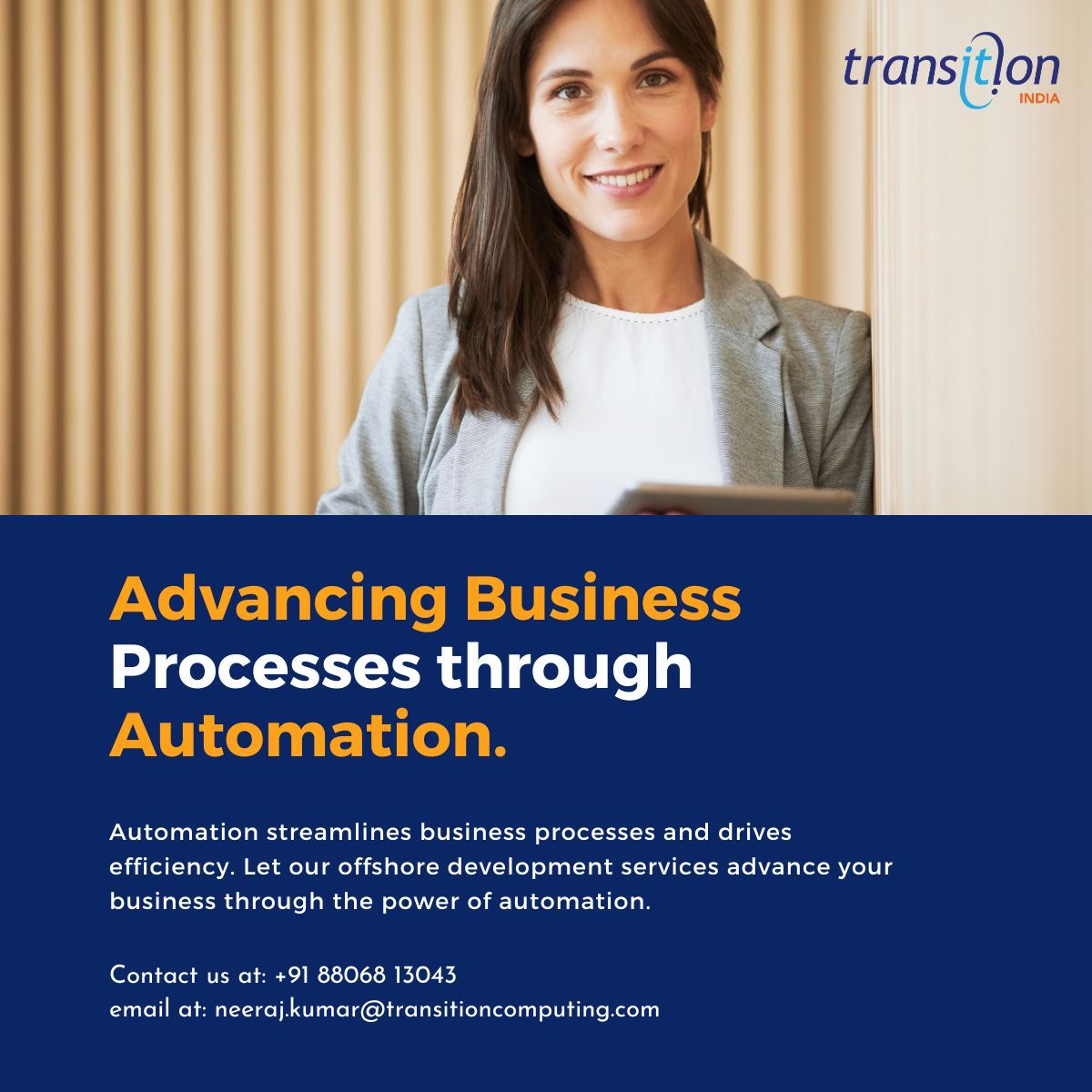 IndiaTransition's tweet photo. Elevating Business Efficiency Through Automation.
#offshore #development #development #software #softwaredevelopment #offshoredevelopment #informationcommunicationtechnology #dotnet #csharp #java #ai #aiml #react #sql #business #experience #Vision #Digital https://t.co/lSExIJW3Yo