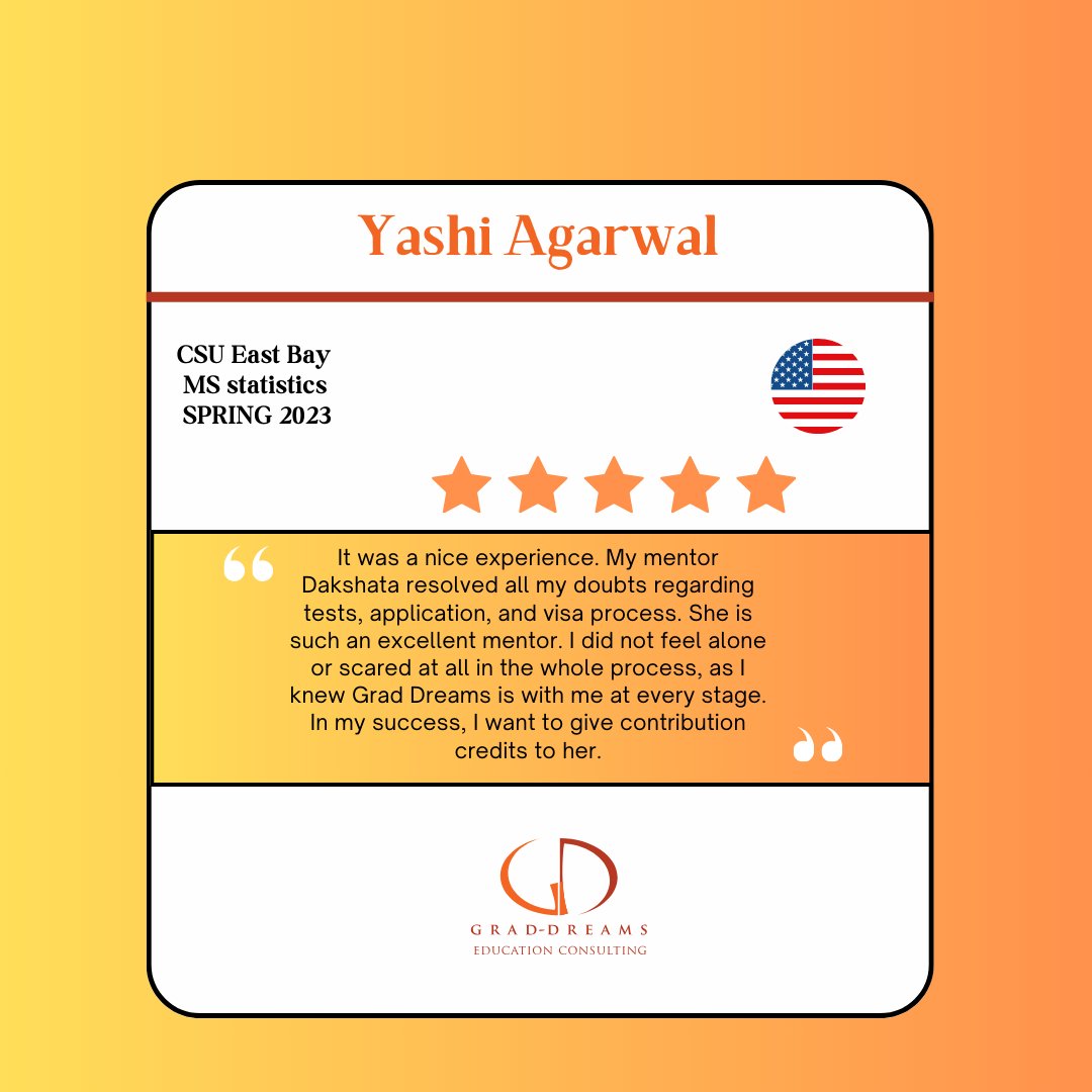 Grad_Dreams's tweet image. Student Testimonial of Yashi Agarwal

#studyabroad #StudyOverseas #graddreams #universityofusa