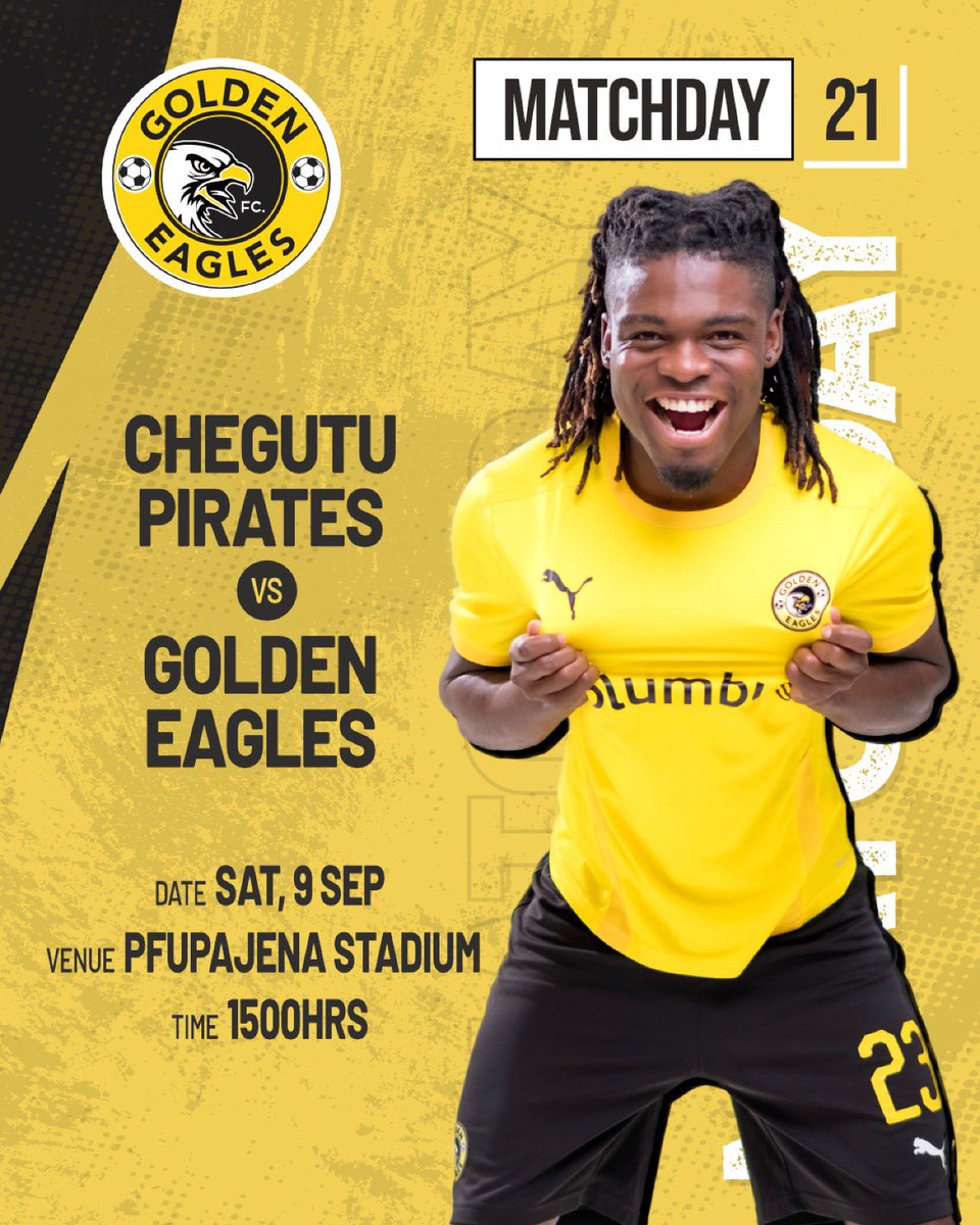 GoldenEaglesZim's tweet photo. After our midweek draw at ZRP Harare, we’re looking for all 3 pts at Pfupajena. 

Pirates, here we come! 

#RiseEaglesRise #GondoHarishaye🦅 https://t.co/51Jo9bqKk5