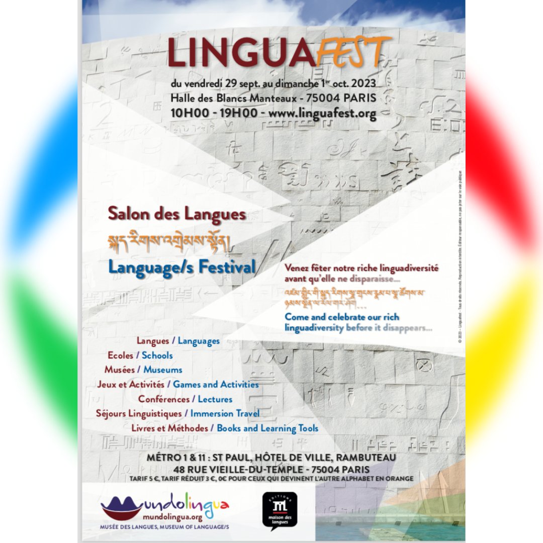 BilinguesPlus's tweet photo. Rejoignez-nous au Linguafest chez @Mundolingua les 29, 30 septembre et 1er octobre à la Halle des Blancs Manteaux ! 

Découvrez notre nouveau Guide de La Semaine des Langues, et plein d'autres surprises ! ✨ https://t.co/gMvtAZvBAJ