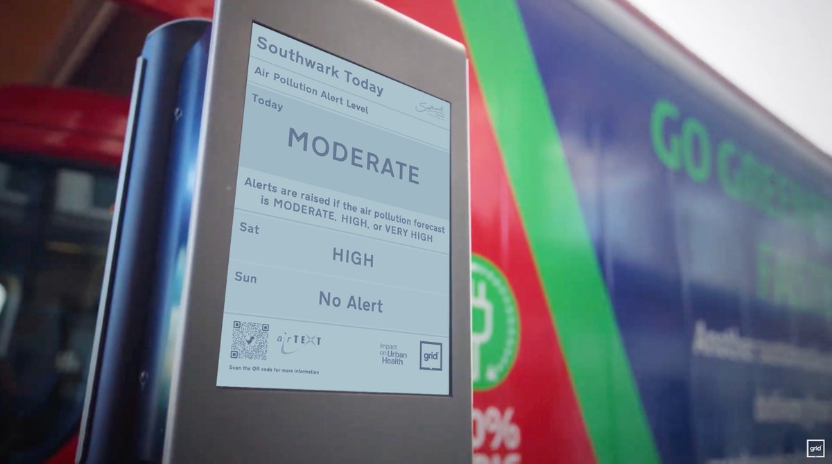 We are glad to see our smart signs at Bankside are keeping the community aware of any alerts, a great integration with the Air Text monitors in Southwark for the Kerb-Dock project. Keep a look out for how weather information can help you make better choices in your environment.