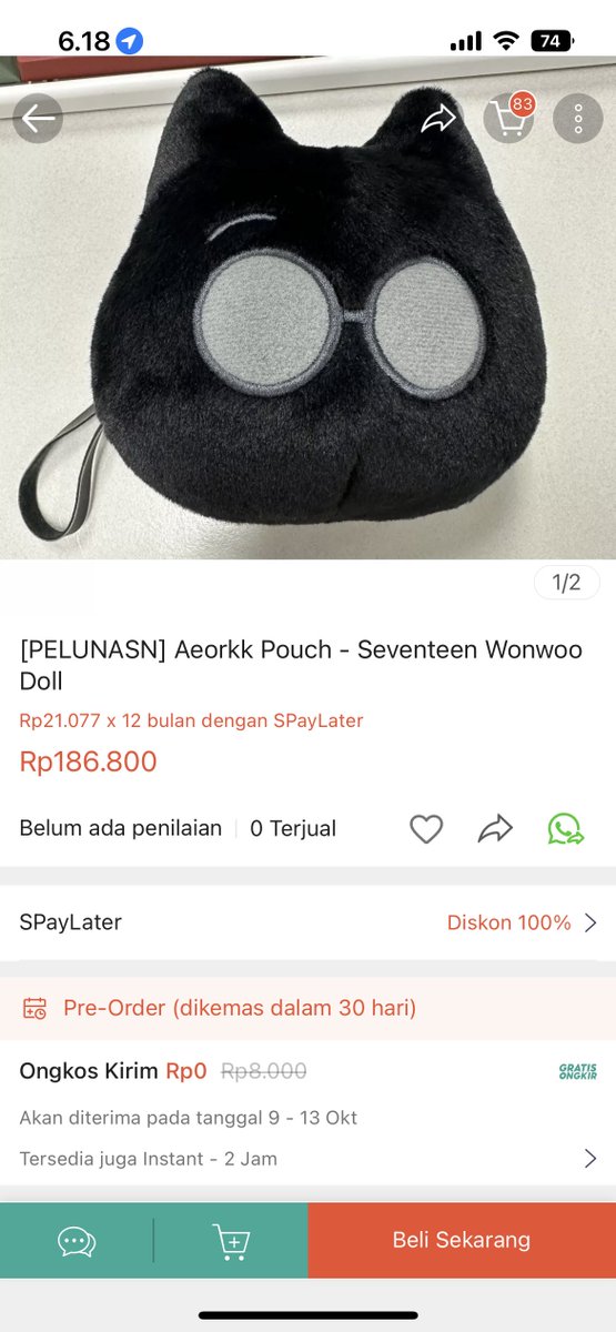 wonnungie's tweet photo. Kaget gak kaget juga liat pelunasannya 186.800, padahal udah DP 150.000. Ini di jastip atau GO selain daniorders tu harga bersih INA berapa, sih? 😂 https://t.co/fTCDkAhbDW