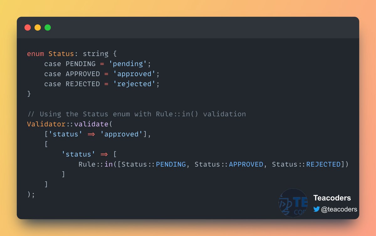 Enum support for in and notIn validation rules in Laravel 10.22.  #Laravel  #PHP #programming #programminghelp