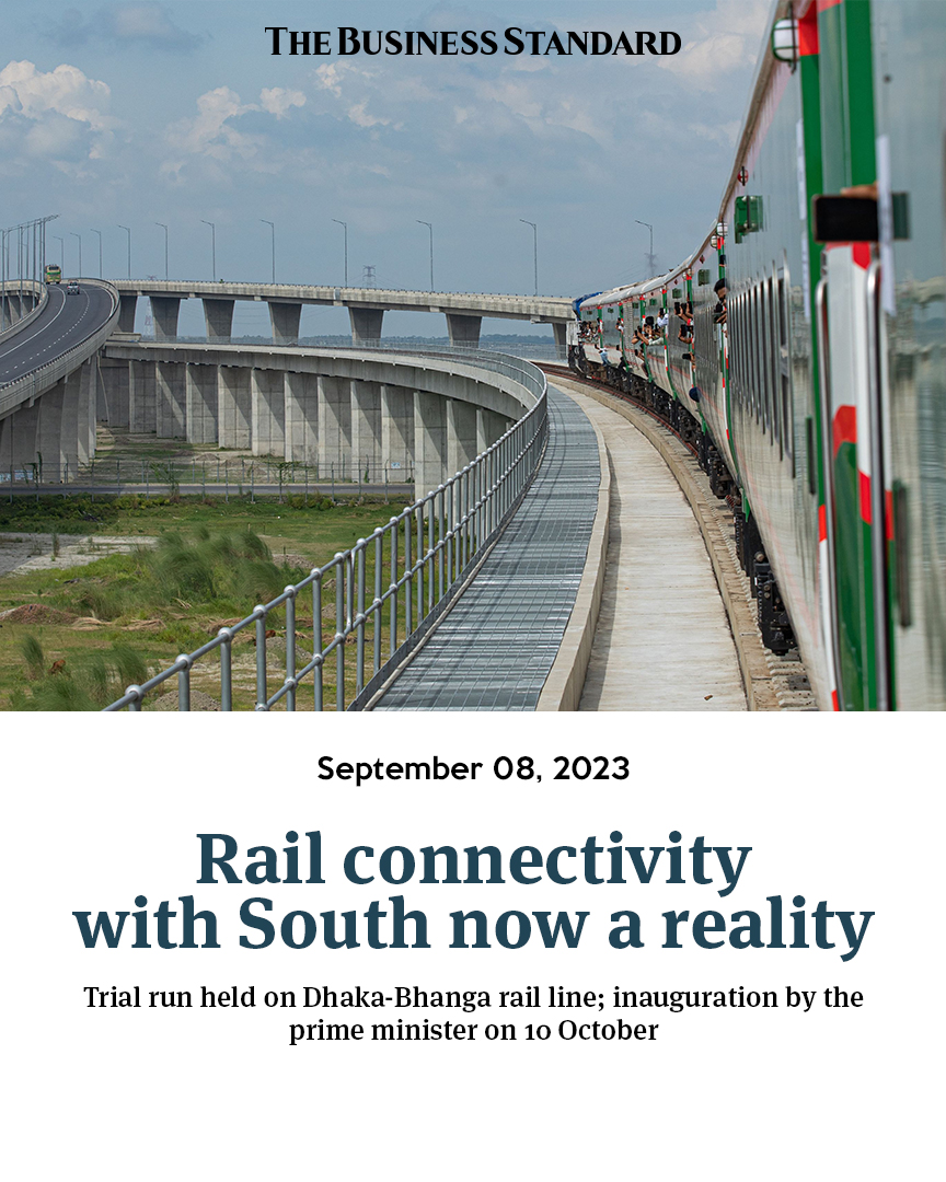 tbsnewsbd's tweet image. Another step has been taken in establishing rail connectivity with the southern and western parts of the country 

Read more: tbsnews.net/bangladesh/dha…

#DhakaBhangarailline #railline #Bangladesh #TBSNews