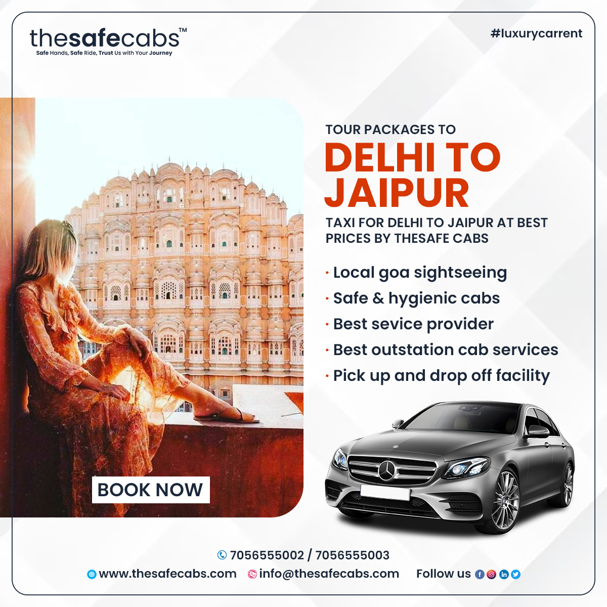 safecabsonline's tweet image. &quot;Experience hassle-free travel from Delhi to Jaipur with our premium taxi and cab services. Book your ride now and make your trip memorable! 🚖🌆 
.
#DelhiToJaipur
#TaxiService
#TravelInStyle
#SafetyFirst
#SecureRides
#SafeTravels
#RideWithConfidence
#TravelSafe
#ReliableCabs
