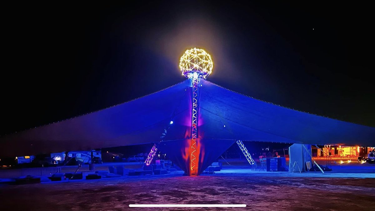 domemasters's tweet photo. Star port Sphere I made for BRTA Black Rock Travel Agency for the BurningMan airport in 2019. At the end of 5 o’clock ;) https://t.co/4eHMouF6cV