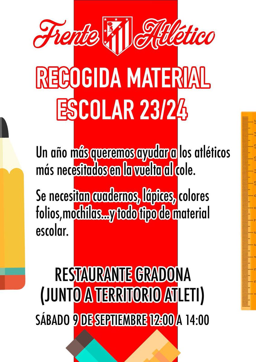 Para todos los que nos habéis preguntado sobre la nueva fecha de recogida de material escolar 👇🏻

¡Colabora!