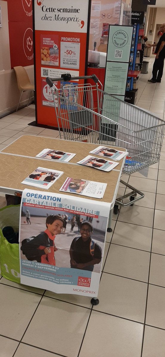 HHollederer's tweet photo. Allez on a aujourd'hui et demain pour remplir le caddie avec des fournitures scolaires pour des enfants vulnérables à @Monoprix #Mulhouse #portejeune ! https://t.co/tvrn5gdtB4