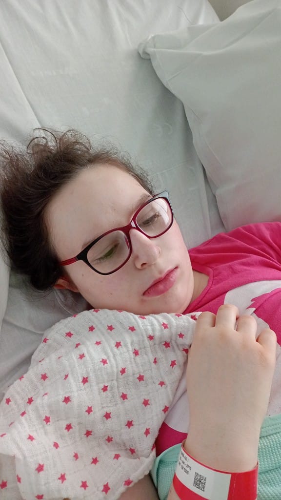 So the late effects of the cancer keep on giving to the founder's daughter. Yesterday she was in hospital recovering from a big operation to remove several teeth that didn't form properly + were growing back into her jaw, thanks to the #radiotherapy. #childhoodcancer