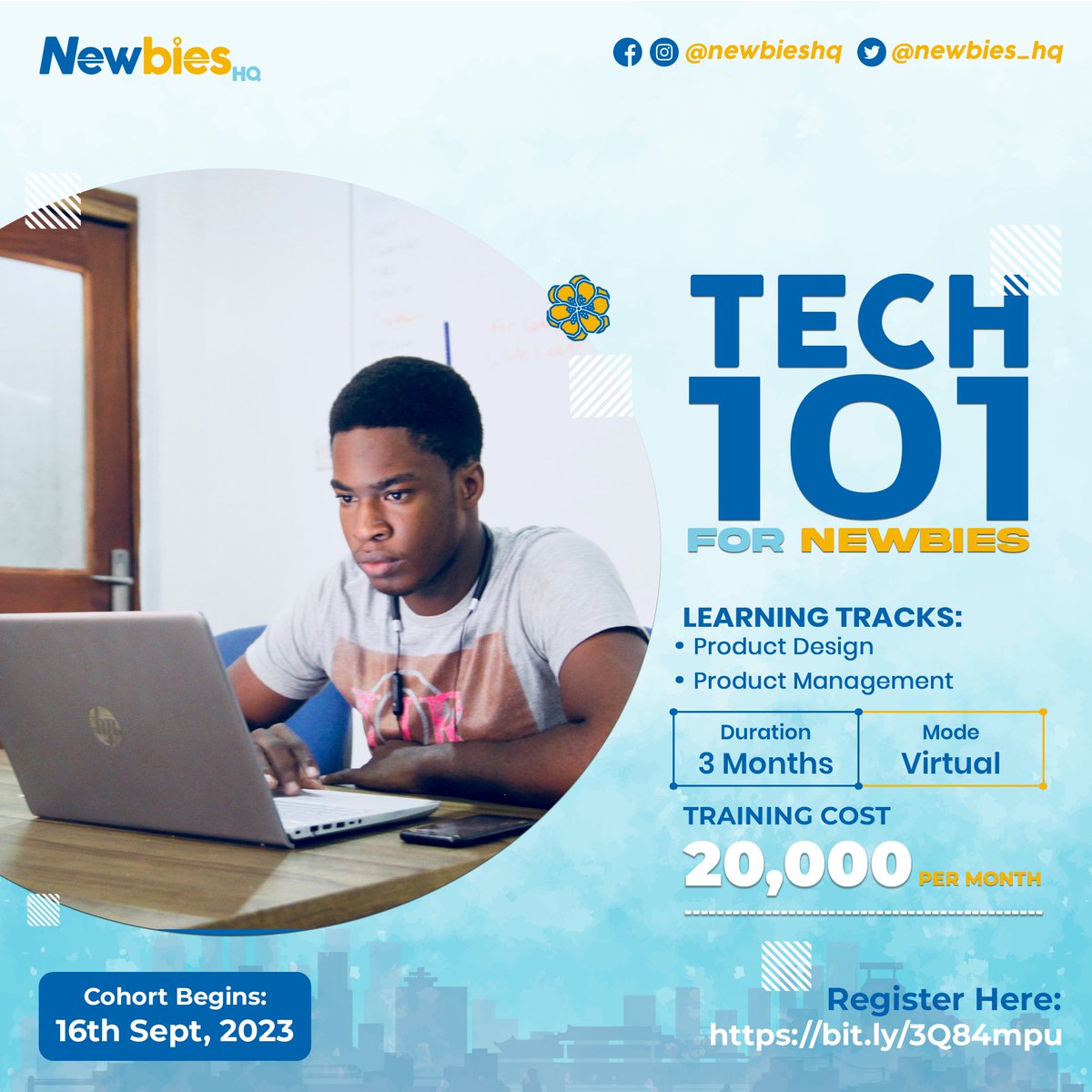 dlanor_jay's tweet image. Kick off your tech career with NewbiesHQ beginner-friendly training.

We currently offer:

- Product Design
- Product Management 

With us, you will get the required knowledge + skills to secure your dream job.📚

Register today: bit.ly/3Q84mpu 🤗

#NewbiesHQ