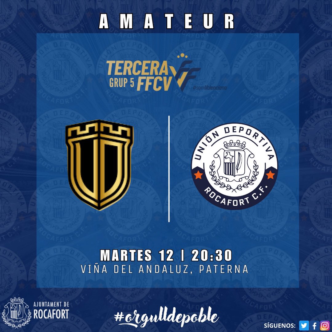 💙🤍 | ⒶⓂⒶⓉⒺⓊⓇ     

☝🏻🔛| 3ªFFCV - J1 |
🆚 <a href="/UDPaterna_es/">UD Paterna</a> 
📆 Martes, 12 de Septiembre de 2023
⏰ 20:30h.
🏟️ Viña del Andaluz, Paterna

 ¡1, 2, 3 UNIÓN! 💙🤍
🗣️

@ffcv_info <a href="/GolsmediaCVal/">Golsmedia Comunidad Valenciana</a> <a href="/esportbase/">ESPORTBASE Media</a> @valenciabasecom
#orgulldepoble
#somunio 🧡🖤
