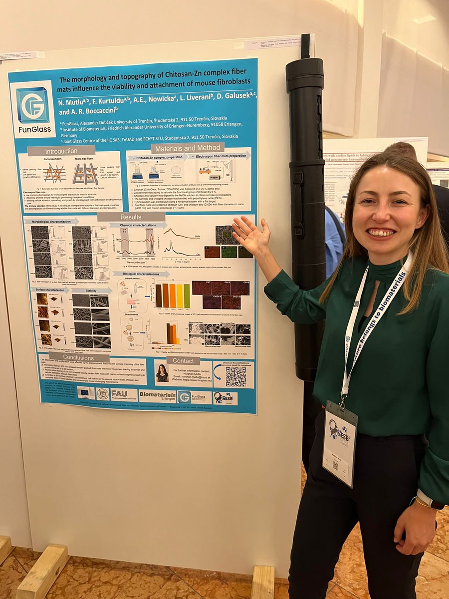 Boccaccini_Lab's tweet photo. Great contribution of @FunGlass_Centre 🇸🇰researchers to @ESB2023 conference @ESBiomaterials in Davos 🇨🇭including poster presentations by @Boccaccini_Lab @UniFAU alumni Dr. Fatih Kurtuldu @fatih_kurtuldu and Dr. Nursen Mutlu @NursenMutlu6  ➡️Well done !👏 https://t.co/IrZ4Ocxve1