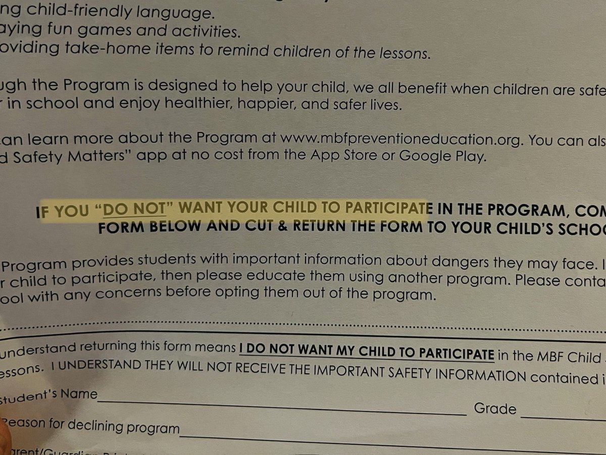 trousdales's tweet image. If you "do not" want your child to participate... So do we fill out the form or not fill out the form?
#unnecessaryquotes