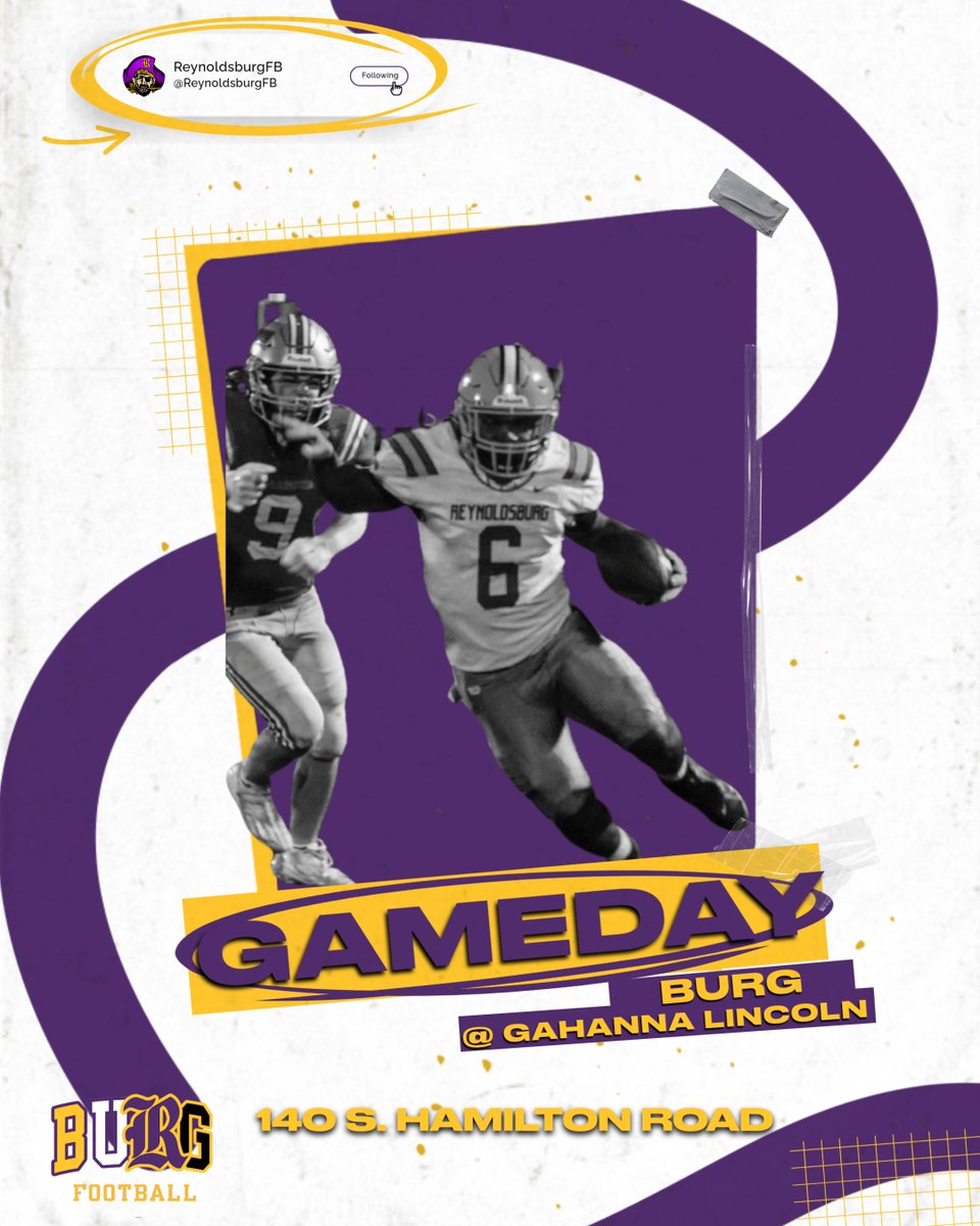 ReynoldsburgFB's tweet photo. ๐จ๐จIt's GAME DAY! ๐จ๐จ
Week four
โฐ7:00 PM
#GetPaidToWin https://t.co/fvl7GlyUbg