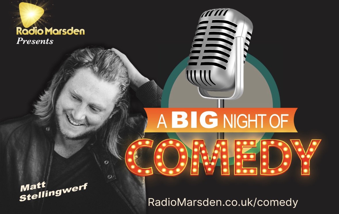 On #fundraiserfriday it’s time to remind you @M_Stellingwerf will be our MC for A Big Night of Comedy in aid of @RadioMarsden 

Taking place for one night only @HarlequinTheat in #redhill on 14/11

🎟️ radiomarsden.co.uk/comedy

#comedy #fundraising #standupcomedy #charity