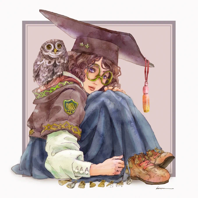 『graduate』 シャープペンシル/Photoshop/透明水彩 #illustration #創作イラスト