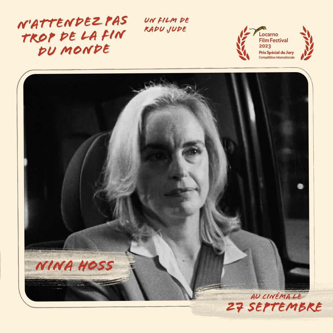 MeteoreFilms's tweet image. 🚗 #NAttendezPasTropDeLaFinDuMonde, sur grand écran le 27 septembre.
L'immense comédienne allemande #NinaHoss joue dans le nouveau film de #RaduJude aux côtés d'#IlincaManolache qui tient le premier rôle, "furie blonde" qui emporte tout sur son passage.

#CinemaRoumain @lemondefr