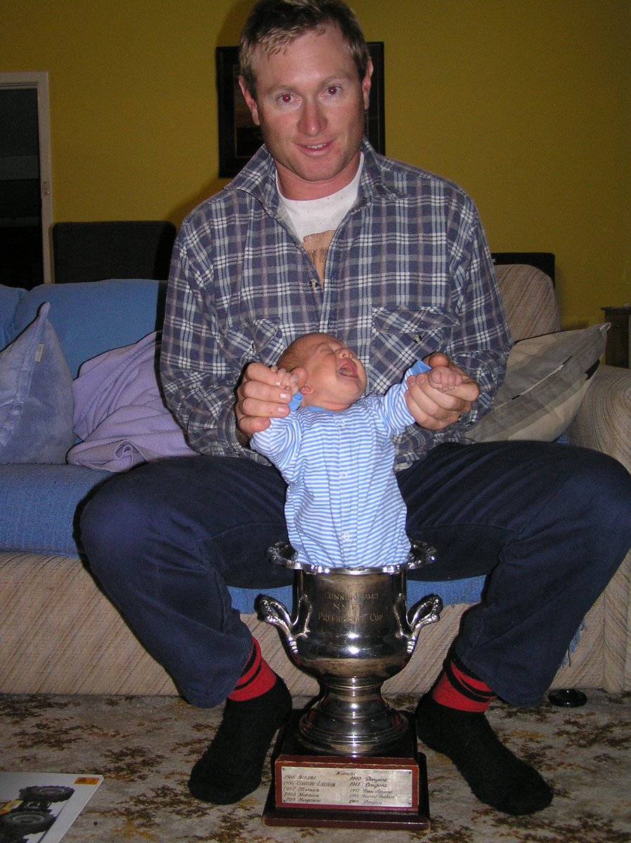 Brought the cup and a 10 day old home after winning the gf 18yrs ago at Morawa. We haven’t won since and this young fella gets the chance to hold the cup up at Morawa tomorrow. <a href="/AshleyBone8/">Ashley Bone</a> <a href="/jimheal69/">Jim Heal</a>