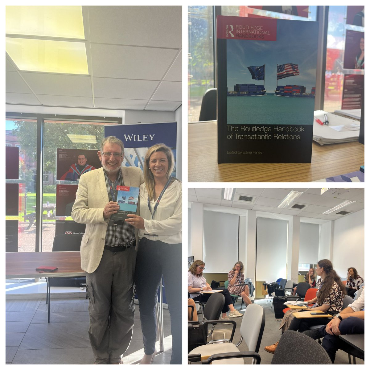 Prof Fahey @faheye talked about the #EU as a digital global actor, then turned to research methods and theoretical approaches in the domain of EU integration (part of @JMTEUFUTURES) & presented the recent Routledge Handbook of Transatlantic Relations (routledge.com/The-Routledge-…)