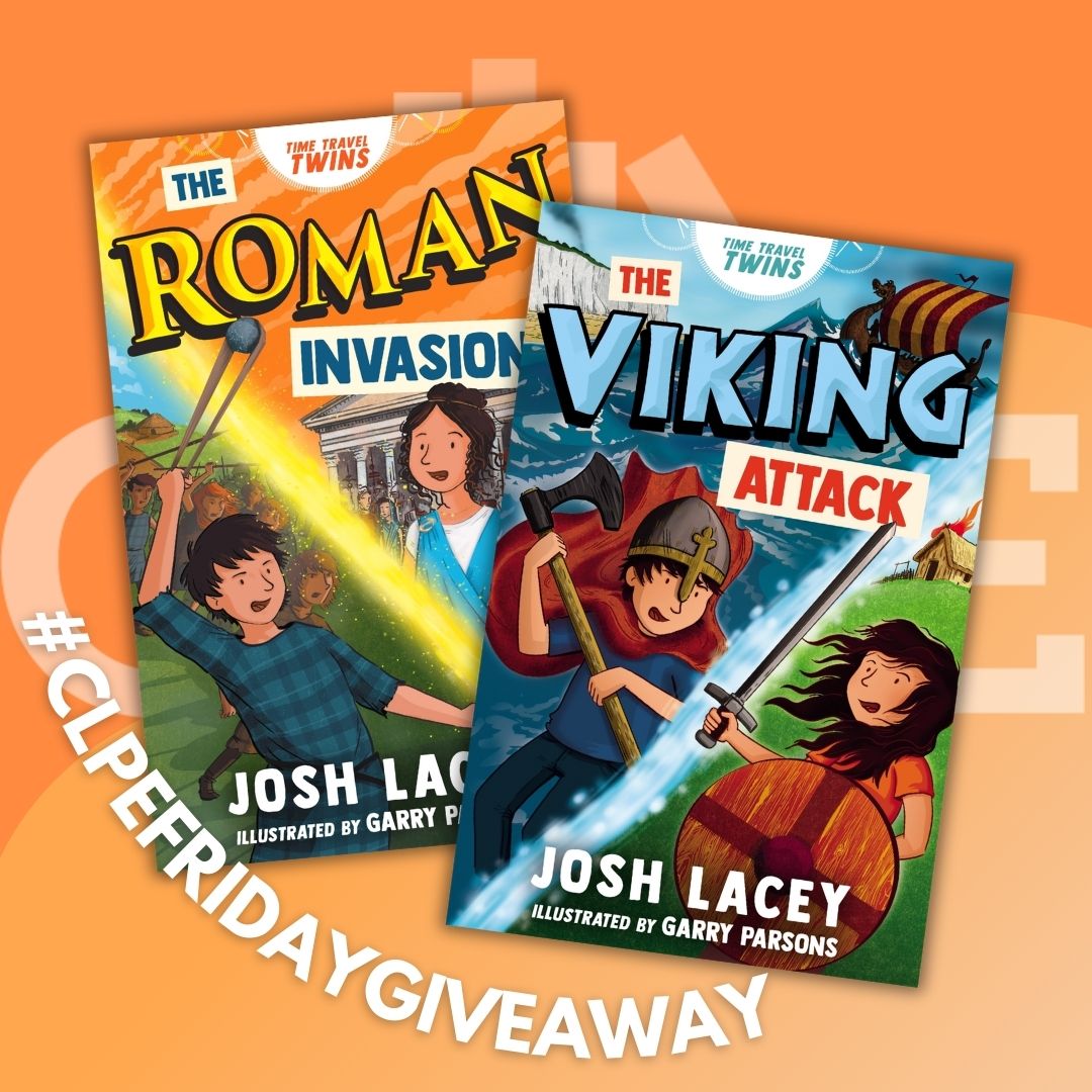 Win a set of The Time Travel Twins books by @JoshLaceybooks @ICanDrawDinos - The Roman Invasion & The Viking Attack (@AndersenPress) in our #CLPEFridayGiveaway Drop a📜 below to enter! #Ad T&C's apply