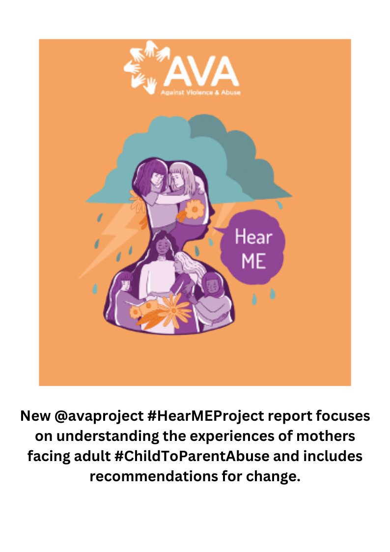 The @avaproject #HearMEProject emphasises the need for change, from an umbrella term, awareness campaigns and research, to transform policies and systems for adult #ChildToParentAbuse. Learn more ➡️ avaproject.org.uk/mothers-experi…

#Thankyou for the mention @AVAproject