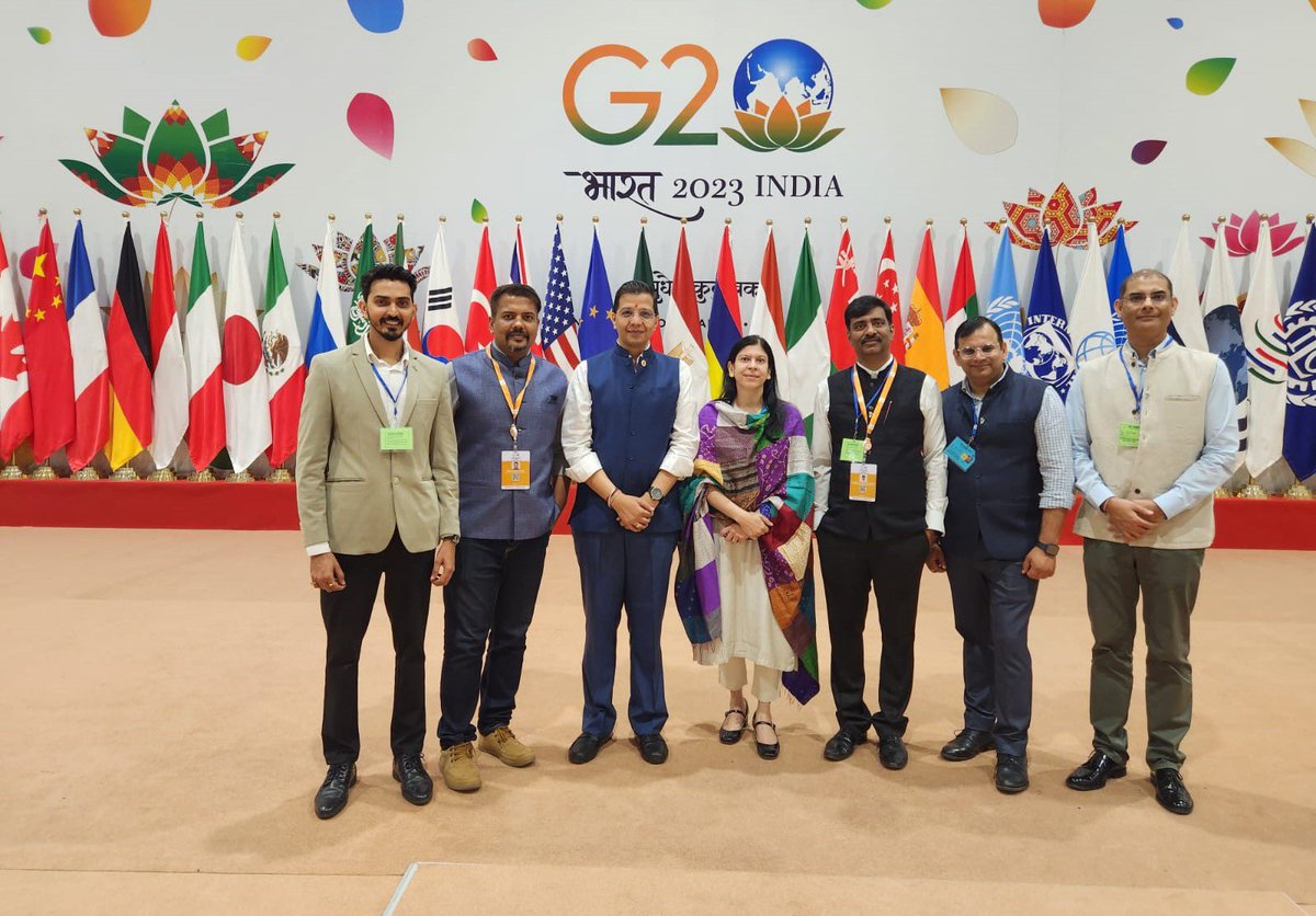 NPCI Group Leadership Team at #G20Summit, Bharat Mandapam, New Delhi! Calling all dignitaries to experience easy, safe & instant digital transactions #G20India @_DigitalIndia @BharatBillPay @RBI @DFS_India @DilipAsbe #NIPL #NPCI @g20org