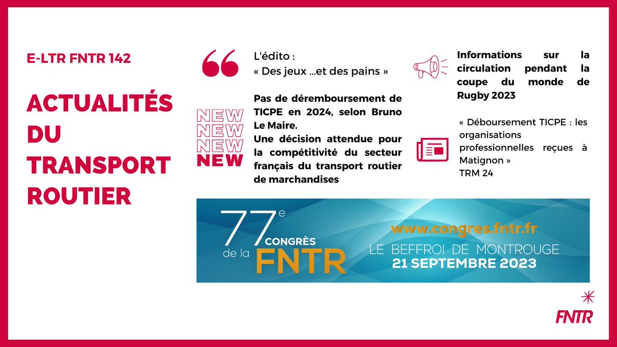 FNTR's tweet photo. Retrouvez les dernières actualités de la FNTR dans la e-LTR 142
👉 https://t.co/ZP2EWHU0HI

#FNTR https://t.co/ilPxJPDdOa