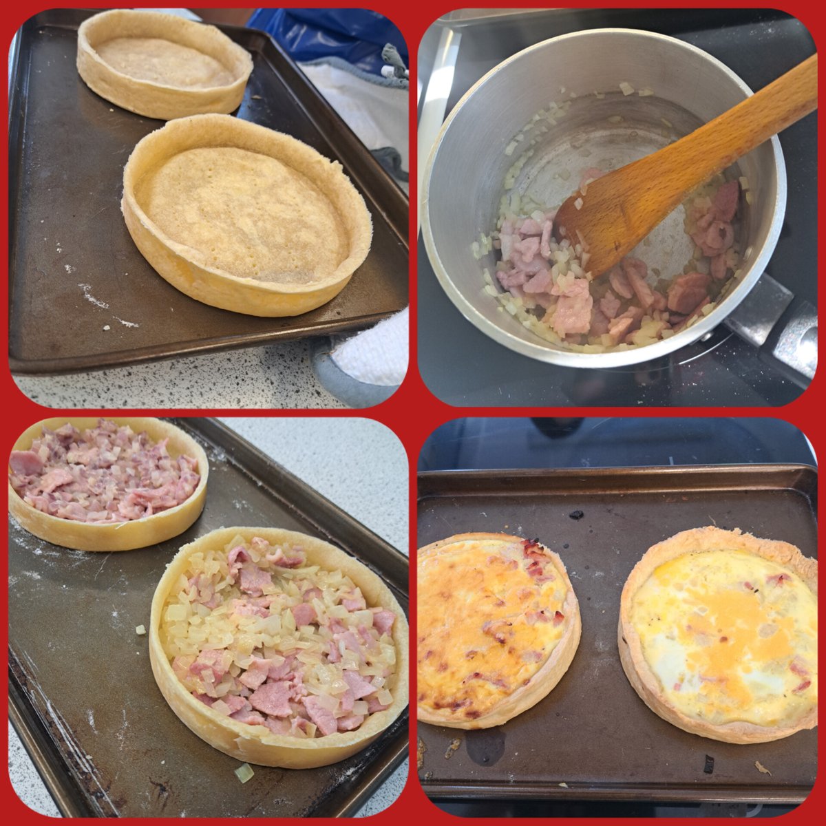 N5 Practical Cookery practicing pastry skills with a delicious quiche Lorraine. Nice work following the pastry rules, even in this heatwave!👍🏻#pastry