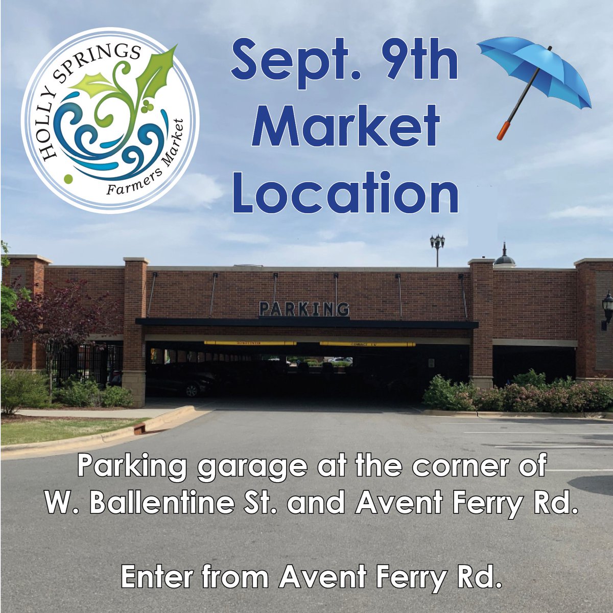 We will be OPEN tomorrow in the first floor of the parking garage at the corner of Ballentine St. and Avent Ferry Rd. (8:00-Noon) See hsfarmersmarket.com for more info.