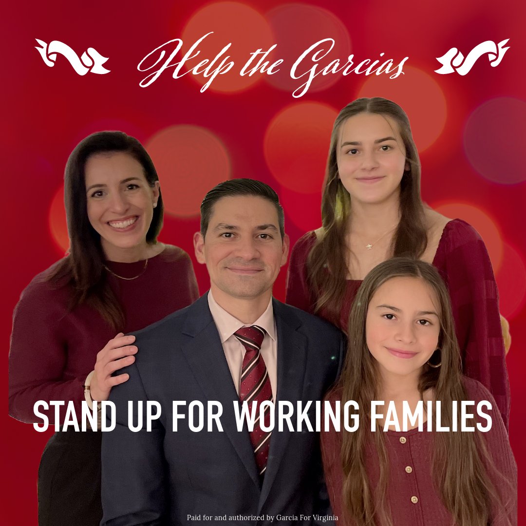 EddieGarciaVA's tweet photo. The Garcia Family is 100% committed to standing up and working to build a better tomorrow for working families in #schoolchoice #education #jobs and #opportunities.
Help us work for you!🫵
#EddieGarciaForUSSenateVirginia2024
#WorkingForWorkingPeople
#allamericanagenda
#Virginia
