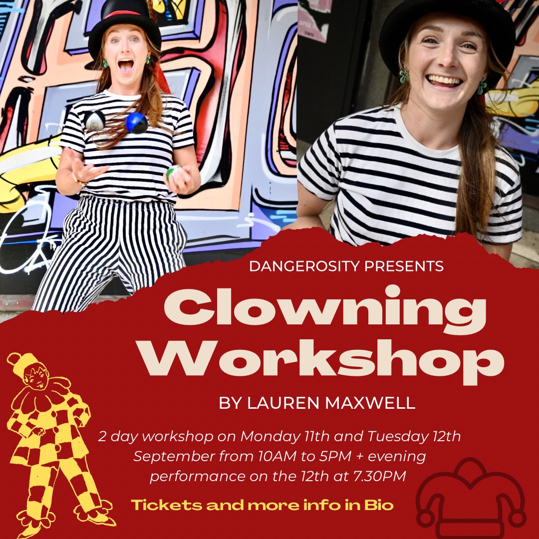 For all professional actors! We’ve got a massive treat for you! 

2day clowning workshop + performance where you can invite friends and family 🥳

tr.ee/r8nMN1Hla-