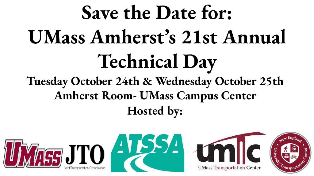 SAVE THE DATE! Tech Day is back and will be held on October 24-25 here at UMass! This event will include technical sessions, keynote speakers, a student poster session, awards, and a networking reception. Everyone is welcome! More information to come soon.