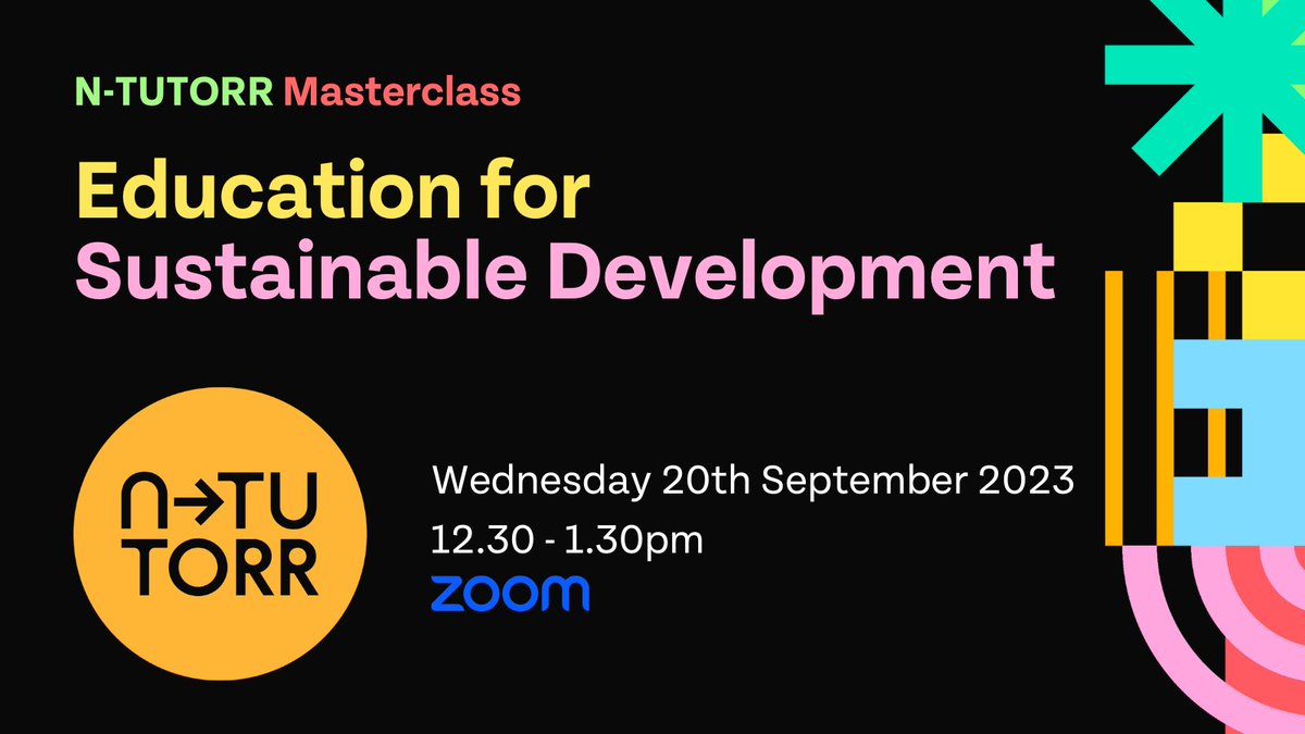 🎓🗺️ Education for Sustainable Development is the first #NTUTORRMasterclass of the new semester: Wed 20/09 @ 12.30pm Expert speakers: @Brian_GormleyD7 of @WeAreTUDublin, @Fahys of @DublinCityUni + @e3neenan of @SETUIreland Register: bit.ly/3P1lxXG #NextGenerationEU