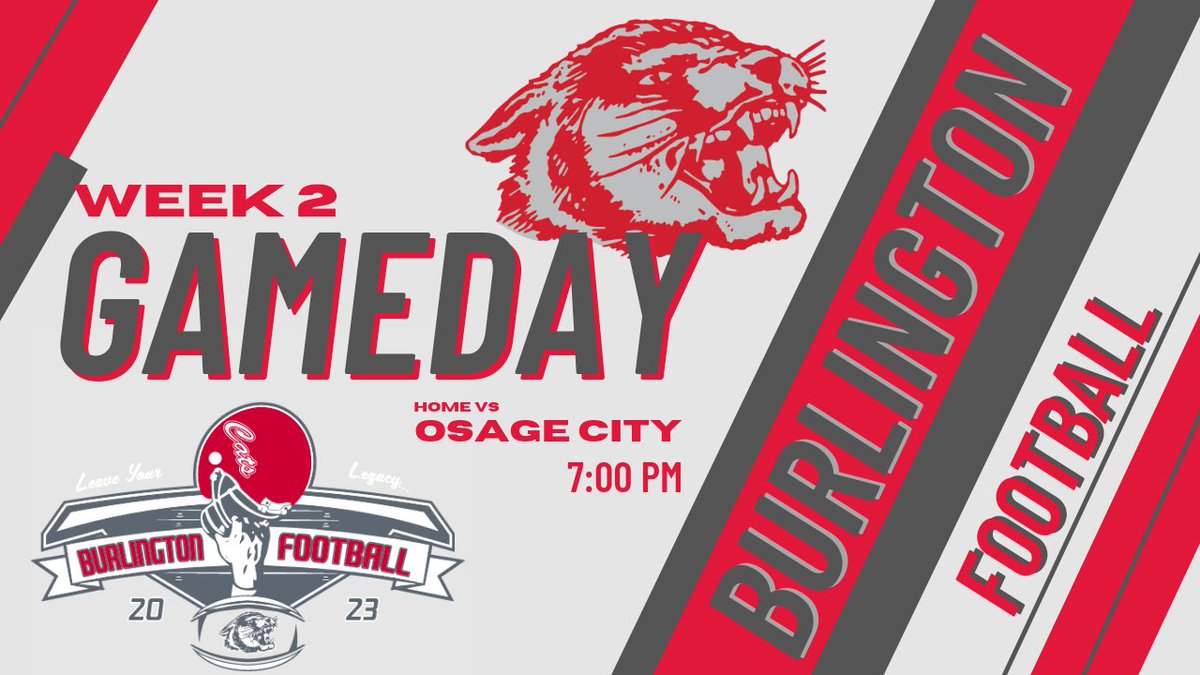 GOOD MORNING WILDCAT NATION - ITS GAME DAY!! Home opener vs Osage tonight at 7 for week 2. Come pack the stands and be LOUD!