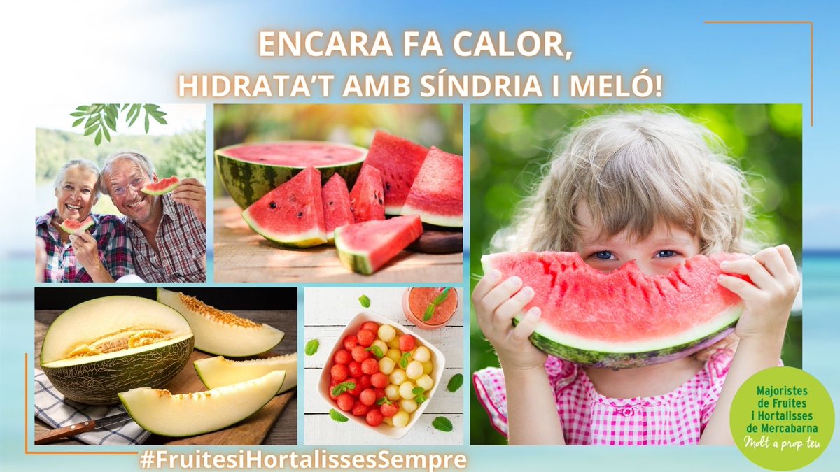 Sí, s'han acabat les vacances i encara fa molta calor, però...🤩Pots gaudir de la síndria i el meló!! 🍉🍈
Mmm... Fruites hidratants i boníssimes a talls, en gaspatxos o en la cuina salada!🤔Com t'agrada més menjar-les? Ens ho expliques?
#detemporada #fruitesihortalisses #fruits