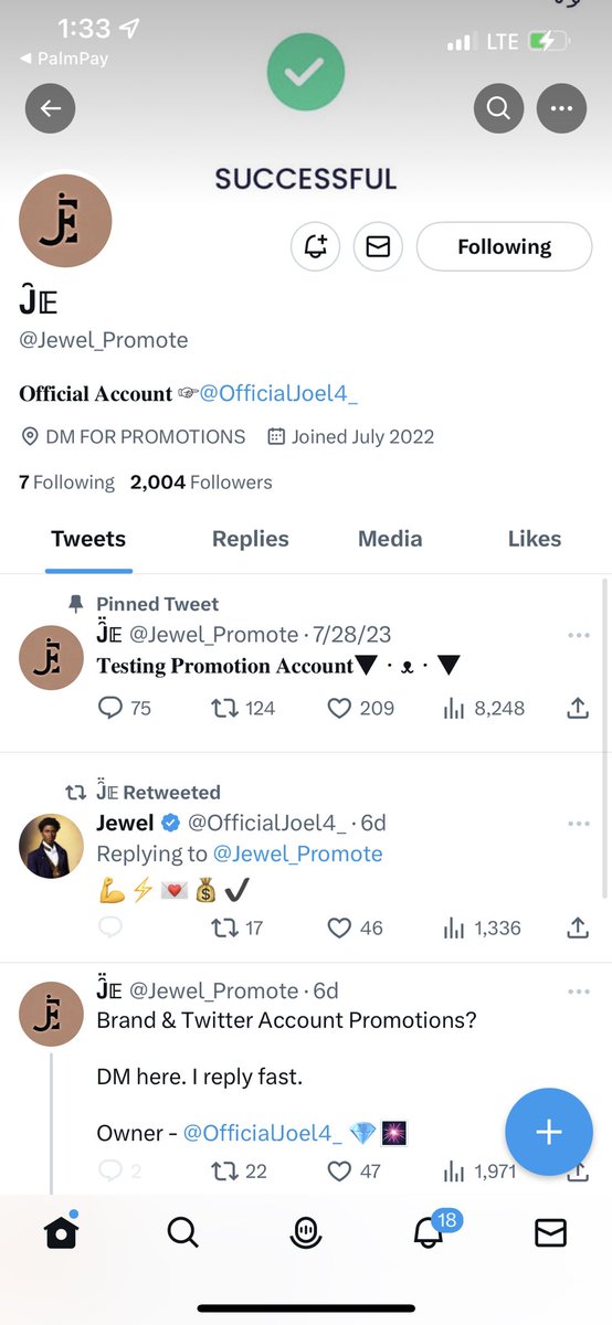 Abiola4420's tweet photo. @Our__Minds @Jewel_Promote Bank Name: PalmPay
Account No. 8142179021
Came across your awesome content at https://t.co/txF8a6yJz5. Your positive energy is inspiring, keep it coming! https://t.co/8qovWIRUsc