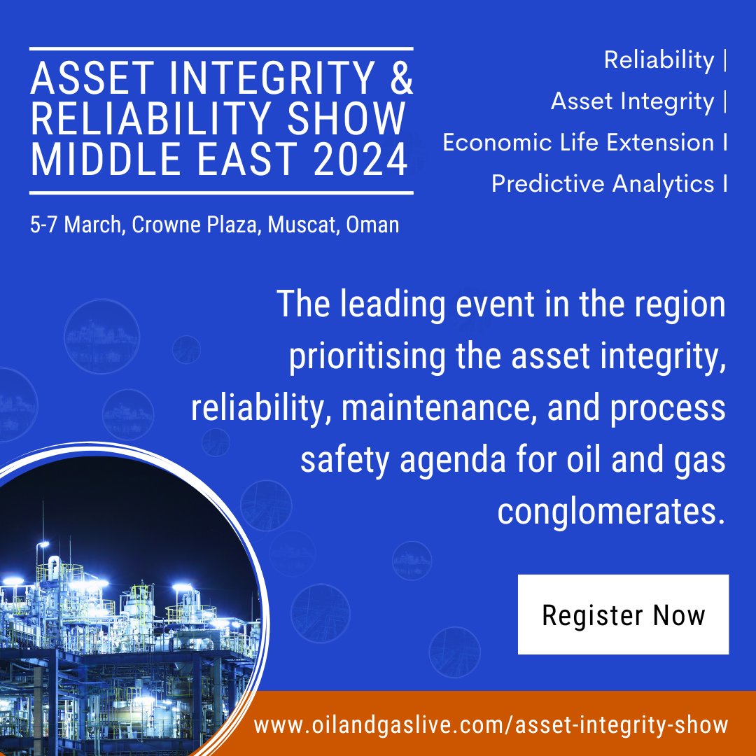 🛢️ Join us at the Asset Integrity &amp; Reliability Show Middle East 2024 in Oman, March 5-7! 🌍Get ready to supercharge your asset integrity and reliability strategies. 💪 🚀

To read more visit bit.ly/3P7ZQFp 

#OSNDT #NDT #nondestructivetesting #NDTprofession #OneStopNDT