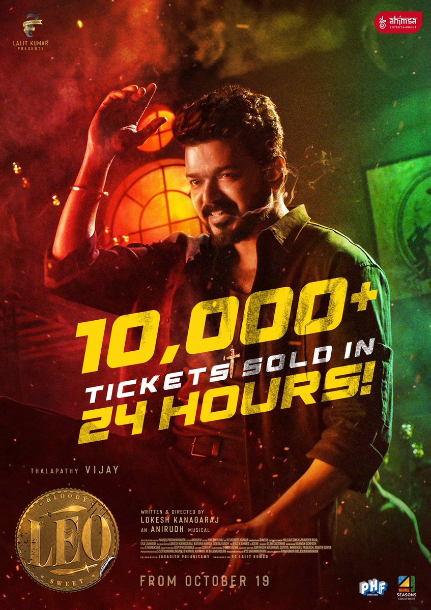 taran_adarsh's tweet photo. THALAPATHY VIJAY: ‘LEO’ CREATES NEW RECORDS… #ThalapathyVijay has set the #BO on 🔥🔥🔥… #Leo - distributed by #AhimsaEntertainment - has SHATTERED ALL PREVIOUS RECORDS in #UK with massive ticket sales in 24 hours of opening advance bookings.

#Leo has already crossed £ 100k in sales, despite advance bookings opening at 120 locations, 42 days before its theatrical release… In fact, #Leo is the FIRST #Indian film to open bookings this early in #UK. @ahimsafilms @actorvijay