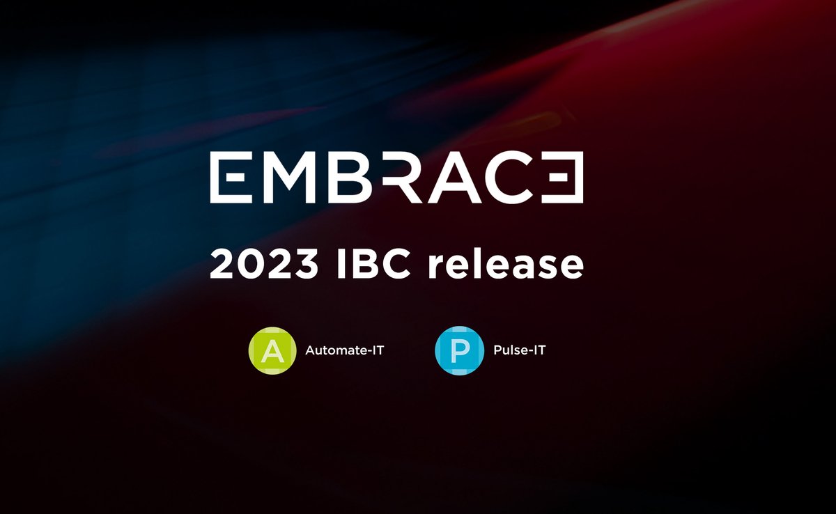 <a href="/Embrace_media/">Embrace</a> is launching new versions of Automate-IT and Pulse-IT at #IBC.
Our new release features cutting-edge advancements in cloud-based deployments, workflow auto-scaling, and security.
Explore all the details in our  latest article 👉  bit.ly/3Pys6mc