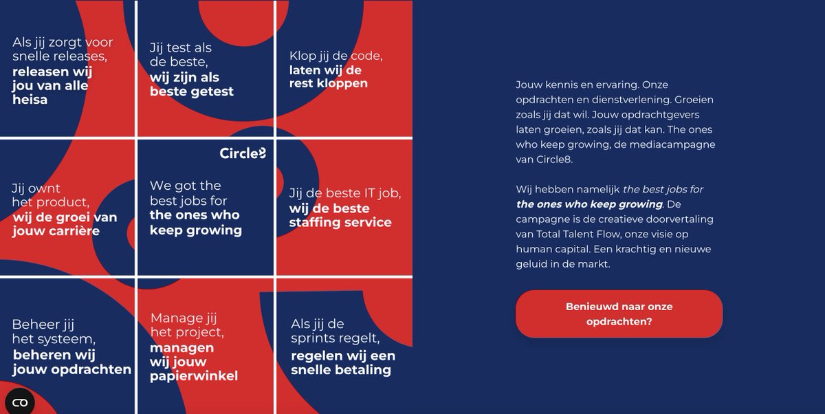 circle8_ttf's tweet photo. Jouw kennis en ervaring. Onzeย #opdrachtenย en dienstverlening. Groeien zoals jij dat wil. Jouw opdrachtgevers latenย #groeien, zoals jij dat kan.
๐ง๐ต๐ฒ ๐ผ๐ป๐ฒ๐ ๐๐ต๐ผ ๐ธ๐ฒ๐ฒ๐ฝ ๐ด๐ฟ๐ผ๐๐ถ๐ป๐ด
https://t.co/yf4aLGr9i0
#TheOnesWhoKeepGrowing #TotalTalentFlow #Circle8 #JoinTheFlow https://t.co/TAU2cxYSk5