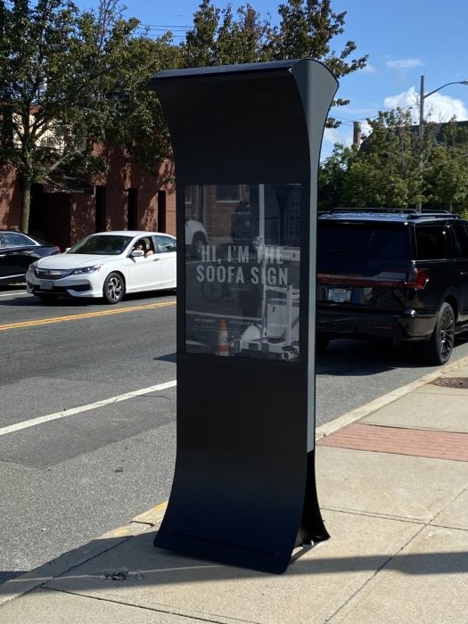 EProvPlanning's tweet photo. East Providence's interactive placemaking Soofa signs offer a great opportunity for local businesses to advertise and promote their business locally in a very visual way. Check out Soofa's website for more information:   https://t.co/9tzEcWLFZ4 https://t.co/BF9LlE9akt