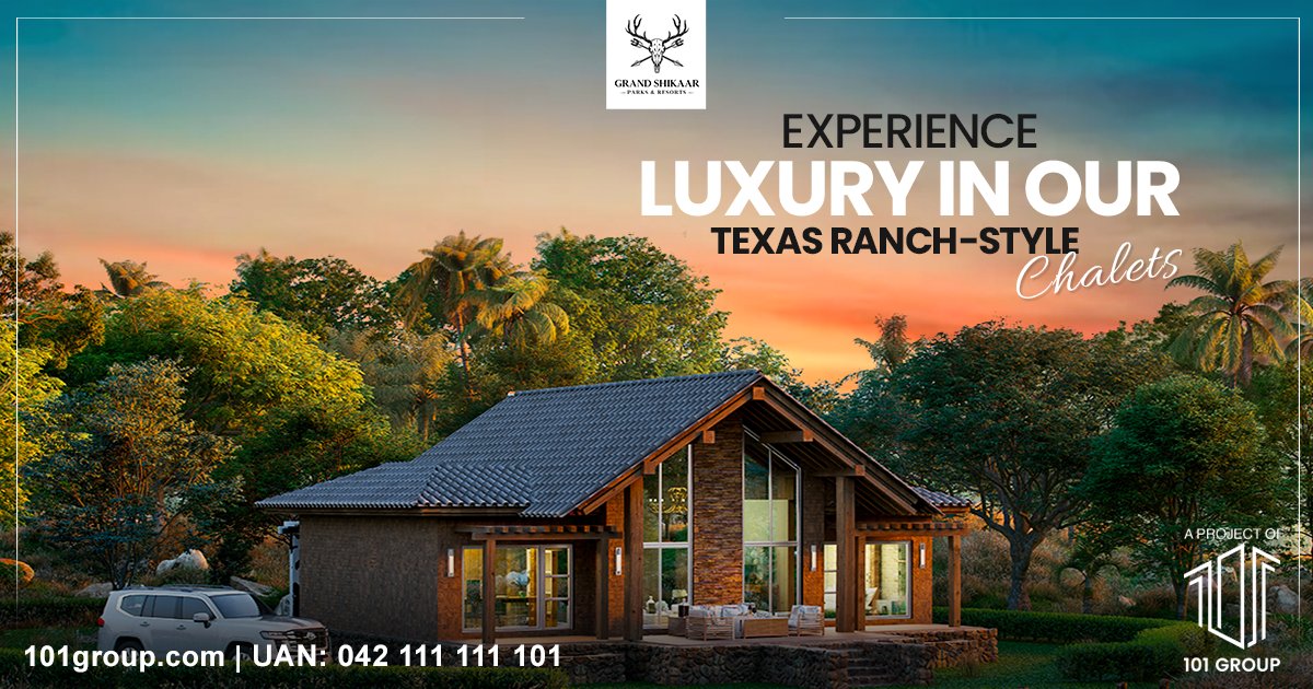 GrandShikaar's tweet photo. Immerse yourself in the refreshing ambiance of Grand Shikaar Parks &amp; Resorts' Texas Ranch style luxury chalets with beautiful lake views
 
Buy your chalet now. Booking starts from PKR 2,650,000/-

#GrandShikaar #ParksandResorts #HeavenInTheWild #Hunting #Nature #101Group https://t.co/rOJRnC42EB