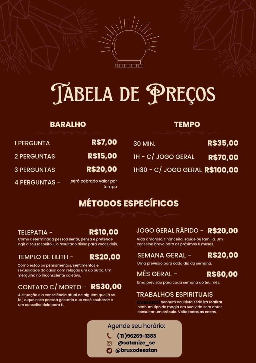 wiccanotarot's tweet photo. FREECARD DO DIABO

Serão escolhidos alguns dos participantes para terem suas perguntas respondidas através do Baralho Cigano e Cartas de Padilha.

Regras:
- comentar uma pergunta específica objetivamente;
- me seguir;
- dar fav e rt aqui e no fixado;
- marcar 2 amigos. https://t.co/4mqqTSrwLP