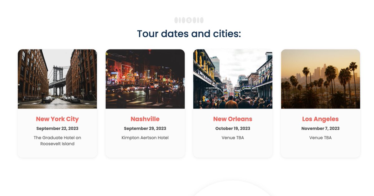 nathanbarry's tweet photo. We're also going on tour!

Our first stops will be:

- NYC on September 2
- Nashville on September 29
- New Orleans on October 19
- Los Angeles on November 7

Tickets are $39 and include a live recording, creator meetup, and special guest. 

NYC is already halfway sold out. https://t.co/GR3m2vCGUh