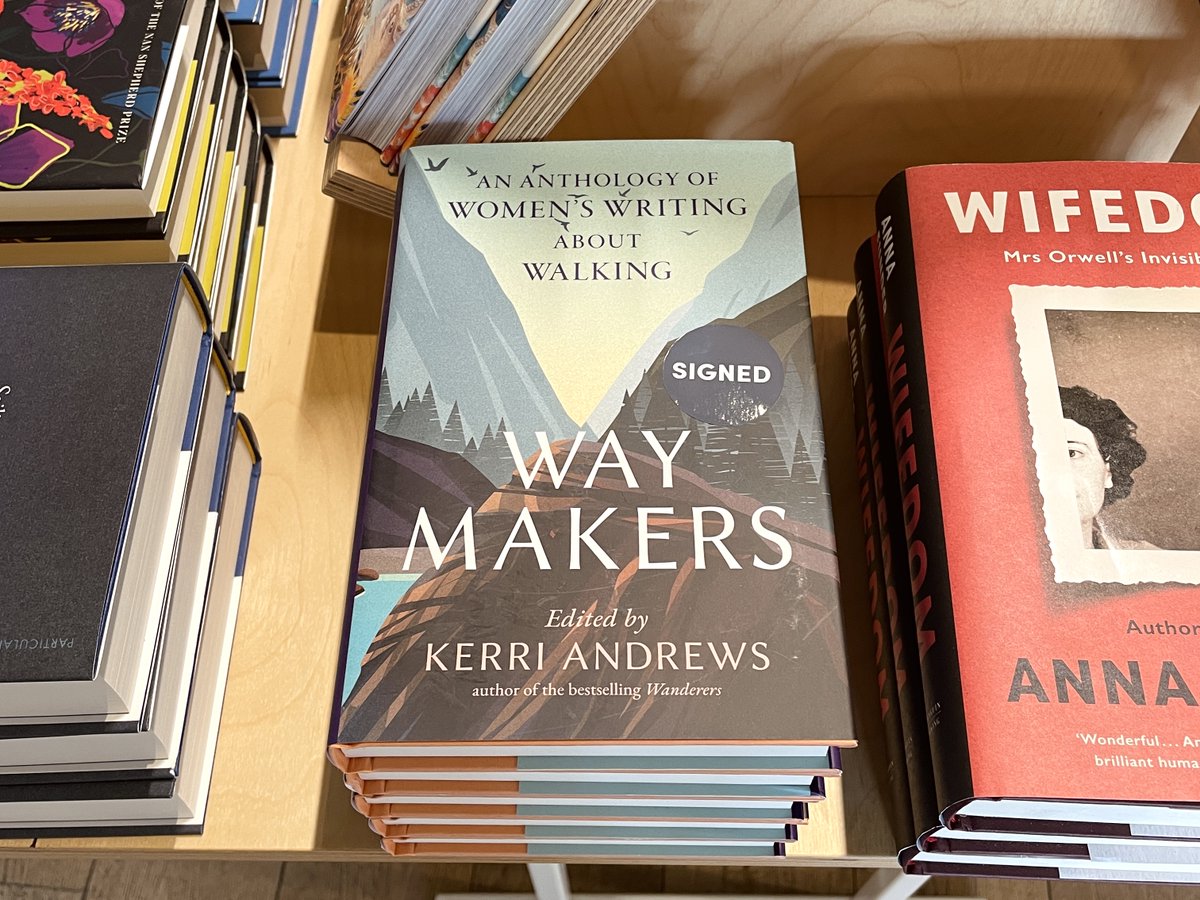 PortyBooks's tweet photo. Many thanks to @kerriandrewsuk for stopping in yesterday to sign copies of Way Makers, an edited anthology of nature writing by women. ⛰️ Order your signed copy at the following link or find it in the shop: https://t.co/jB7OuF4D69 https://t.co/o4KSBhOEWC