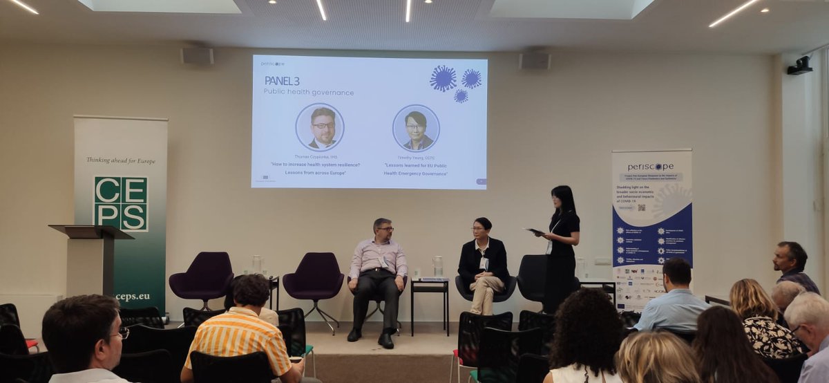 PER1SCOPE Project (@per1scope_eu) on Twitter photo 🔴 LIVE NOW // The third panel of the PERISCOPE final Conference has just started. This panel will discuss the critical role of effective governance structures in responding to public health emergencies.
📍 <a href="/timothy2799/">Timothy Yeung</a>, <a href="/CEPS_thinktank/">CEPS ThinkTank</a>
📍 <a href="/CzypionkaThomas/">Thomas Czypionka</a>, <a href="/IHS_Vienna/">IHS</a> 🔴 LIVE NOW // The third panel of the PERISCOPE final Conference has just started. This panel will discuss the critical role of effective governance structures in responding to public health emergencies.
📍 <a href="/timothy2799/">Timothy Yeung</a>, <a href="/CEPS_thinktank/">CEPS ThinkTank</a>
📍 <a href="/CzypionkaThomas/">Thomas Czypionka</a>, <a href="/IHS_Vienna/">IHS</a>