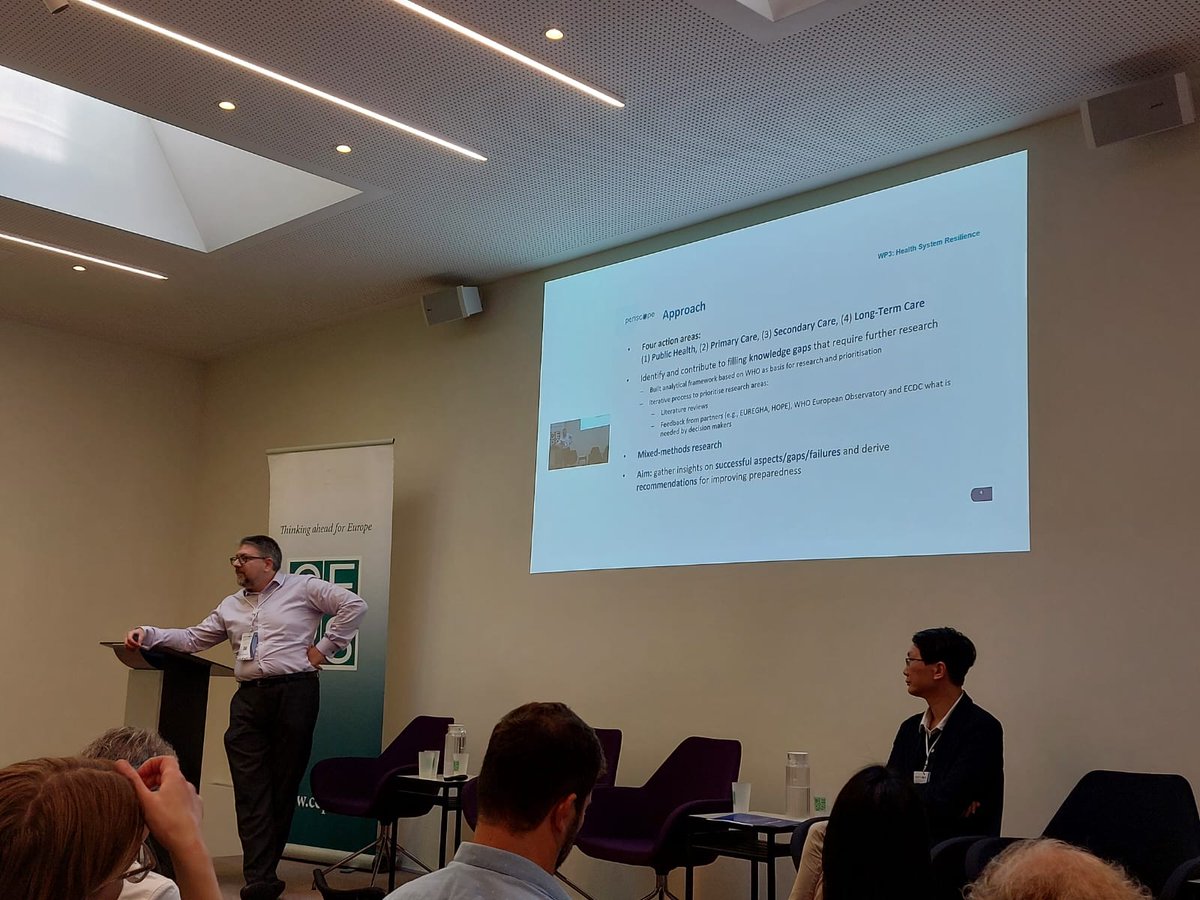 Michele Calabrò (@micheclb) on Twitter photo Starting the 2nd part of <a href="/PER1SCOPE_EU/">PER1SCOPE Project</a> conference focusing on #publichealth governance & #resilience, with inputs from <a href="/IHS_Vienna/">IHS</a> & <a href="/CEPS_thinktank/">CEPS ThinkTank</a> <a href="/timothy2799/">Timothy Yeung</a>.
This research was supported by <a href="/EUREGHA/">EUREGHA - Regional and Local Health Authorities</a>'s network inputs in early phase of the project 🔍 periscopeproject.eu/home Starting the 2nd part of <a href="/PER1SCOPE_EU/">PER1SCOPE Project</a> conference focusing on #publichealth governance & #resilience, with inputs from <a href="/IHS_Vienna/">IHS</a> & <a href="/CEPS_thinktank/">CEPS ThinkTank</a> <a href="/timothy2799/">Timothy Yeung</a>.
This research was supported by <a href="/EUREGHA/">EUREGHA - Regional and Local Health Authorities</a>'s network inputs in early phase of the project 🔍 periscopeproject.eu/home