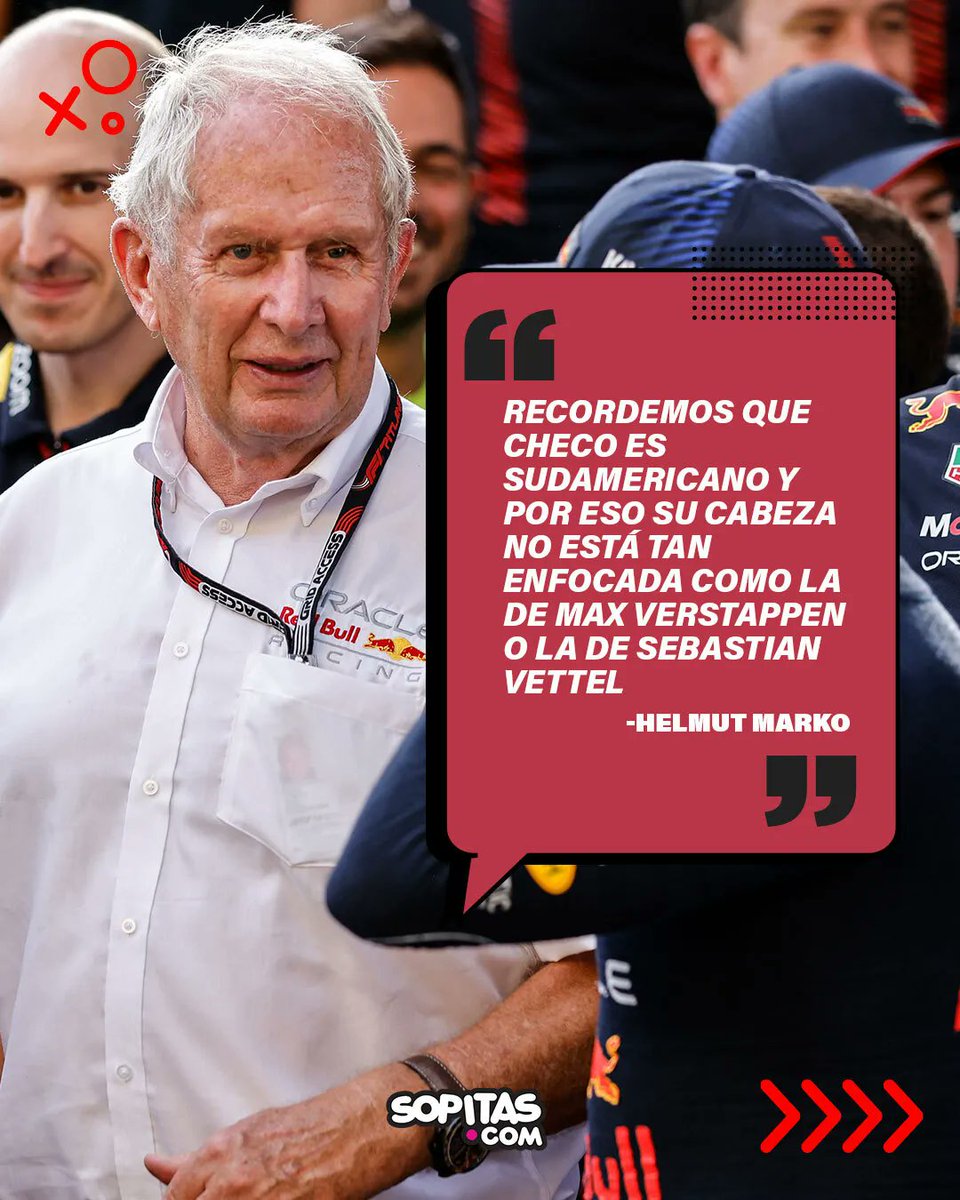 VivirSelvas's tweet photo. RT si quieres que el miserable racista de Helmut Marko #HelmutMarko sea despedido fulminantemente de #RedBull!!! Por sus comentarios racistas contra #ChecoPerez #F1!!!  RT!!! https://t.co/JDpQ5mtEpe