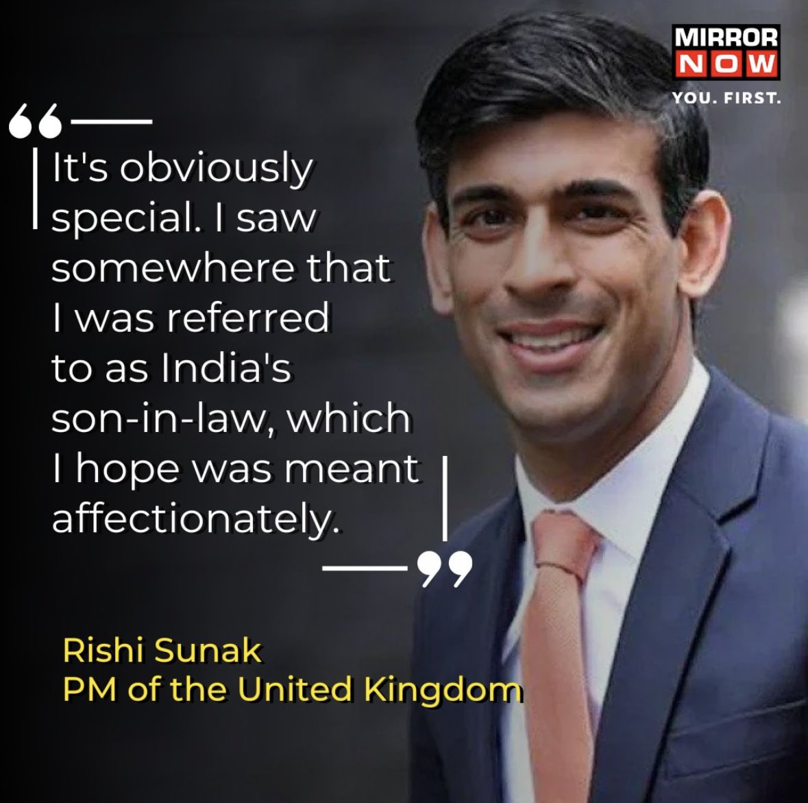 rujulv's tweet photo. Dear sir @RishiSunak , it should’ve been ‘son’. And truly you make us proud each day. Each victory of yours for the US is a victory for #India . @narendramodi @PMOIndia @MirrorNow @TimesNow @ https://t.co/PGEy7096pS
