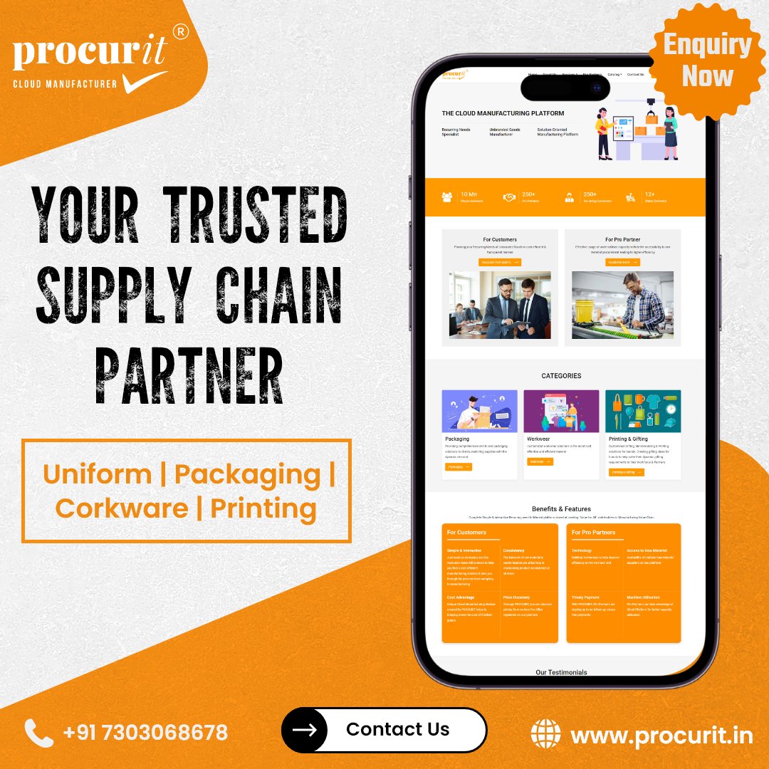 procurit21's tweet photo. We are a Cloud Manufacturing Platform to help Customers procure &amp; manufacture their Recurring needs of “Unbranded goods” across different product categories.

Contact us for any requirements: +91 7303068678
Official Website: https://t.co/MXaFlc1sl8

#workwear #hospitalityuniform https://t.co/ugQQR3pBG1